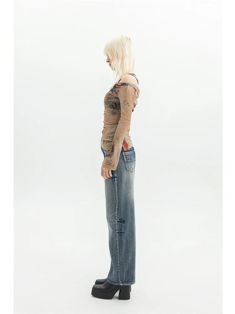 𝙑𝙞𝙣𝙩𝙖𝙜𝙚 𝘽𝙖𝙜𝙜𝙮 𝘽𝙡𝙪𝙚 𝙅𝙚𝙖𝙣𝙨 𝙃𝙞𝙜𝙝 𝙒𝙖𝙞𝙨𝙩